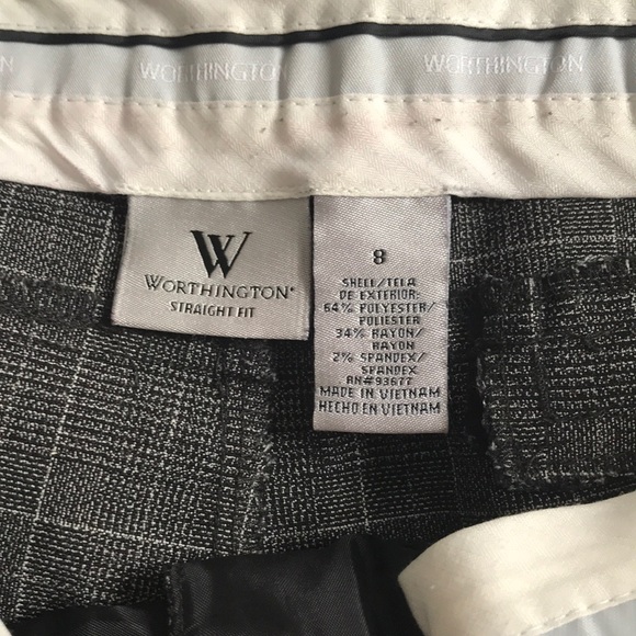 Worthington straight fit plaid slacks sz 8 pm - Picture 3 of 5